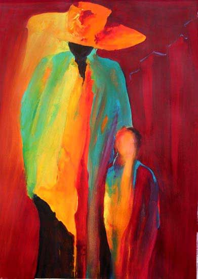391x550 Sold Paintings Uk Artist Alan Brain Internationally Recognised - Abstract Figure Painting