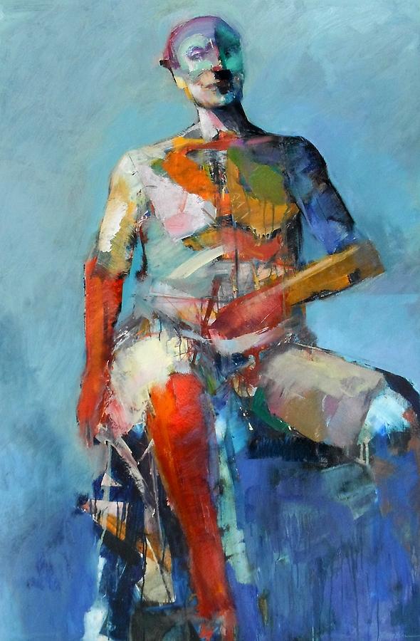 590x900 Abstract Seated Figure 2012 Painting By Dan Boylan - Abstract Figure Painting