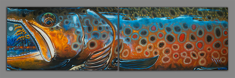 1000x335 Abstract Fish Face Series Derek Deyoung - Abstract Fish Painting