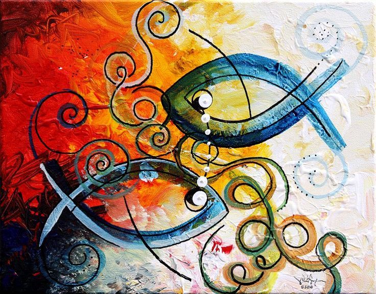 736x575 - Abstract Fish Painting