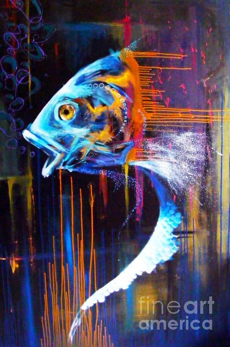 464x700 Abstract Fish Painting - Abstract Fish Painting