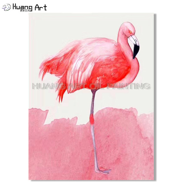 640x640 Top Artist Hand Pained High Quality Modern Abstract Flamingo Oil - Abstract Flamingo Painting