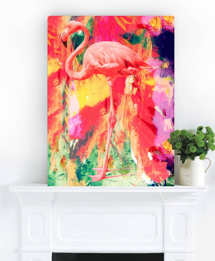740x900 Be A Flamingo, Canvas Art By Palm Valley - Abstract Flamingo Painting