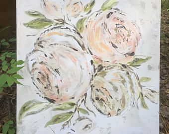 340x270 Abstract Floral Art Etsy - Abstract Floral Painting