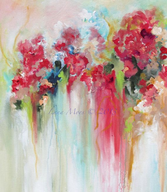 570x658 Floral Abstract Art Print From Original Painting By Lanasfineart - Abstract Floral Painting