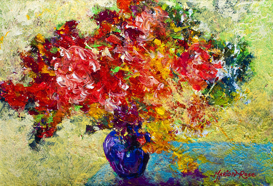 900x613 Abstract Floral 1 Painting By Marion Rose - Abstract Floral Painting