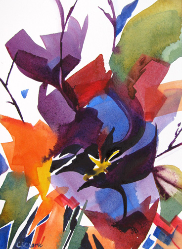 368x504 Abstract Floral Painting Carolee S. Clark, Painter - Abstract Floral Painting