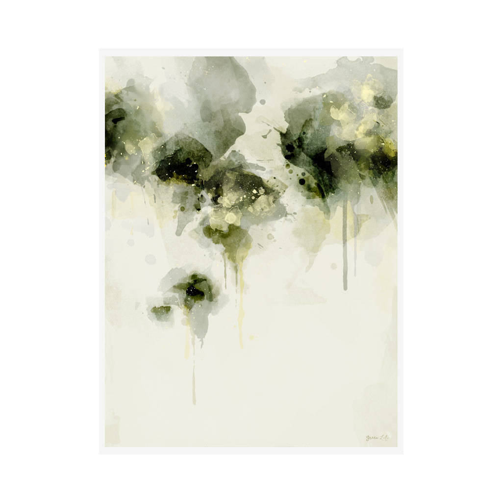1024x1024 Misty Morning Painted Abstract Floral Art Print By Green Lili - Abstract Floral Painting