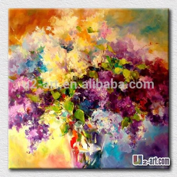 350x350 Colorful Modern Abstract Flower Canvas Oil Painting - Abstract Flower Oil Painting