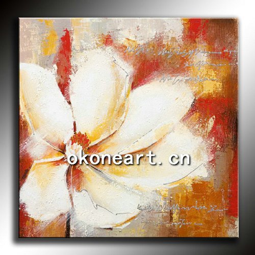 500x500 Modern Blue Abstract Poppy Flower Oil Painting For Decor Na23 - Abstract Flower Oil Painting