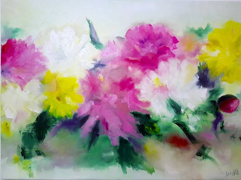 770x577 Saatchi Art Abstract Flowers Oil Painting Peonies Painting - Abstract Flower Oil Painting