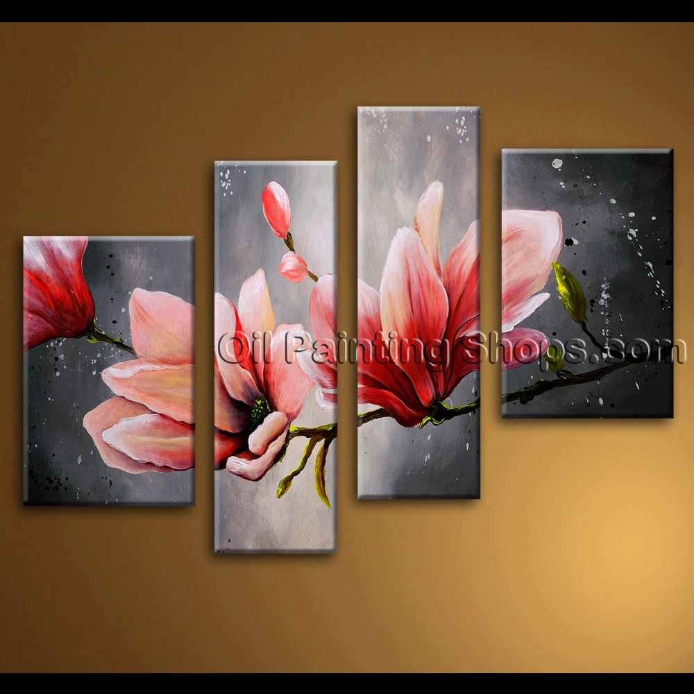 1000x1000 Extra Large Wall Art Abstract Floral Oil Painting On Canvas Tulip - Abstract Flower Oil Painting