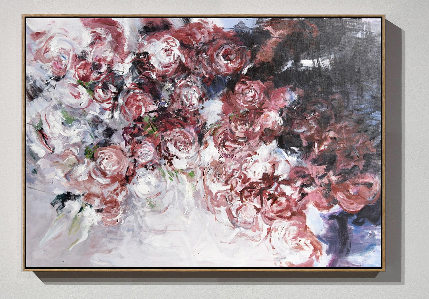 1500x1046 Hand Painted Horizontal Abstract Flower Oil Painting On Canvas - Abstract Flower Painting