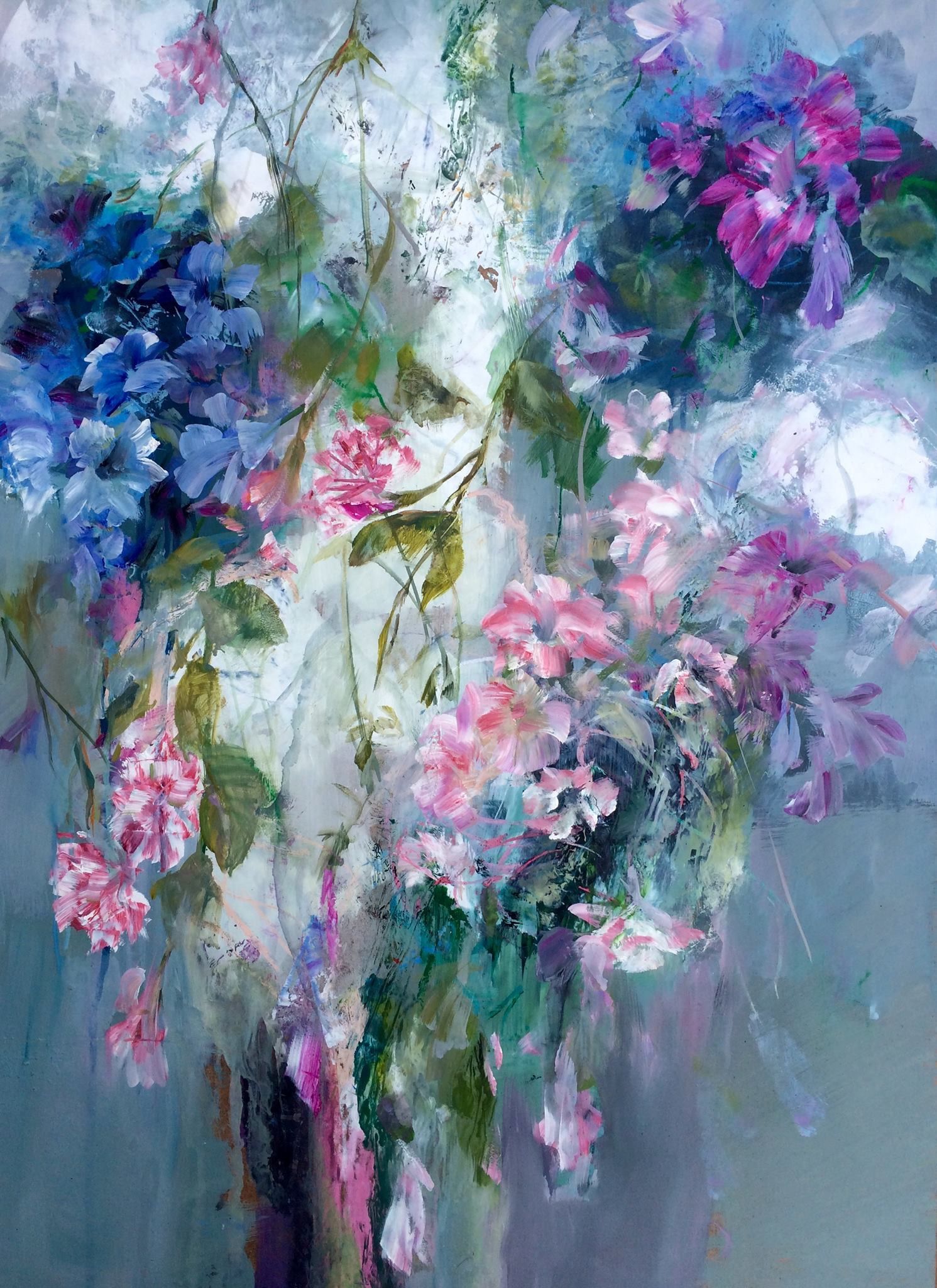 1491x2048 Pin By Viktorie On Viktorie Paintings - Abstract Flower Painting