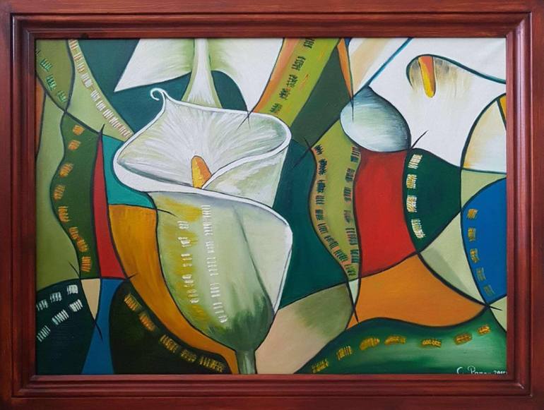 770x581 Saatchi Art Abstract Flowers Painting By Christina Panou - Abstract Flower Painting