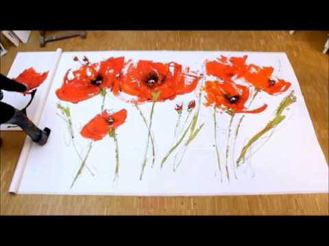 480x360 Abstract Floral Acrylic Painting Demo Xl - Abstract Flower Painting Acrylic