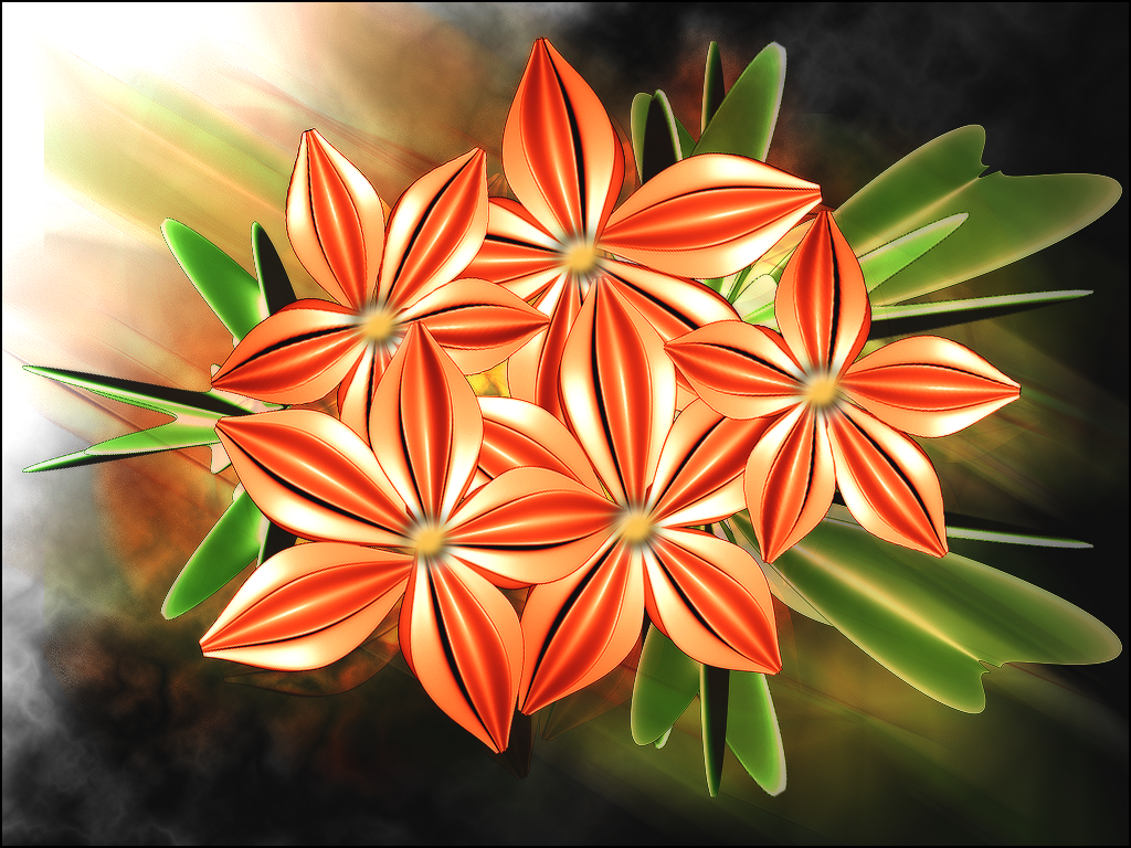 1024x768 Abstract Flower Wall Paper By Dancam369 - Abstract Flower Painting Ideas