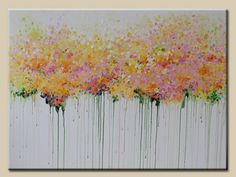 236x177 Original Acrylic Flower Painting On Canvas By Danlyespaintings - Abstract Flower Painting Ideas
