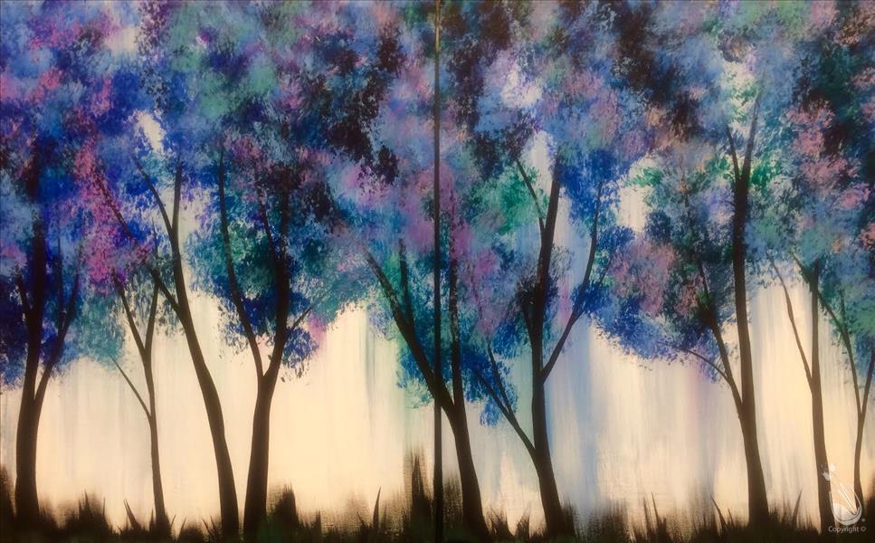 967x600 Couplesdate Night Abstract Forest - Abstract Forest Painting