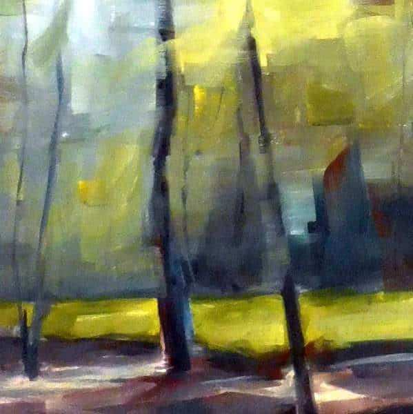 599x600 Forest And Tree Paintings By American Artist Holly Van Hart - Abstract Forest Painting