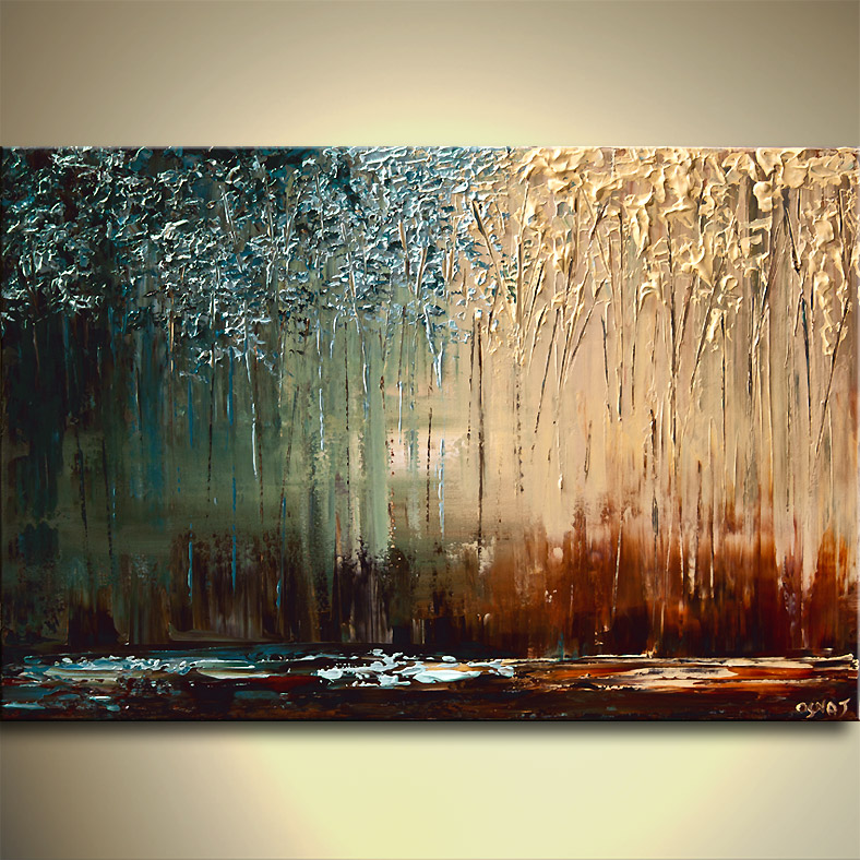 788x788 Painting - Abstract Forest Painting