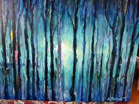 480x360 Semi Abstract Forest Painting - Abstract Forest Painting