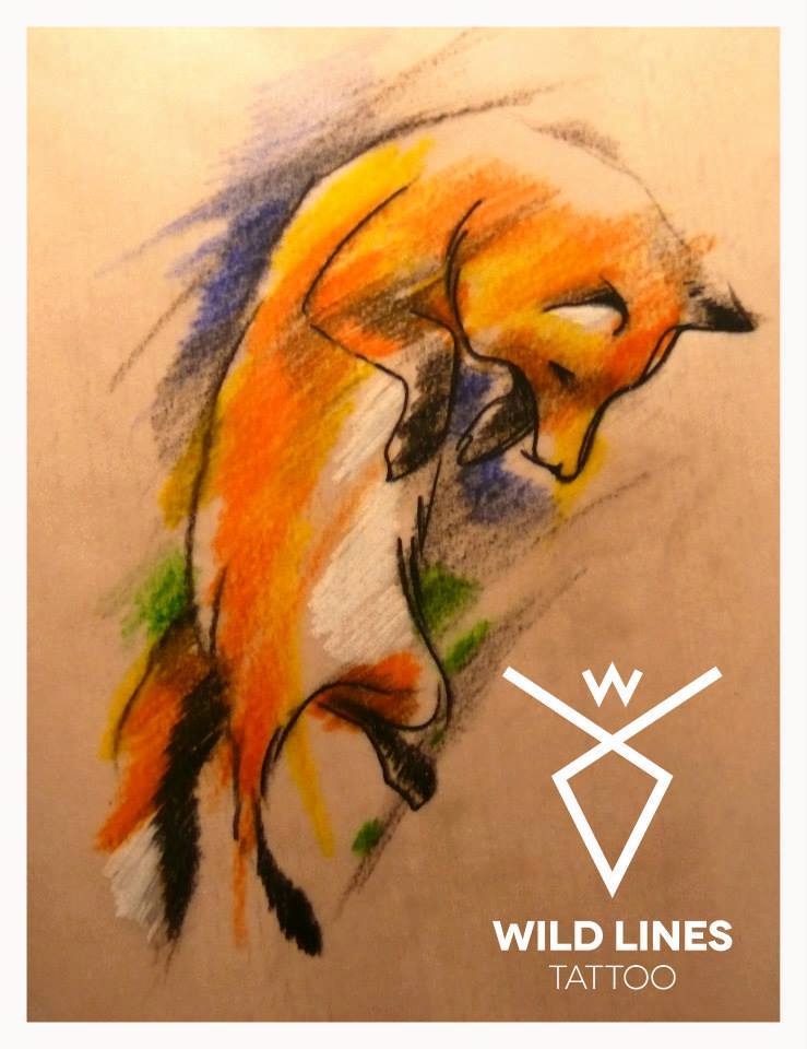 739x960 Abstract Fox Tattoo Design - Abstract Fox Painting