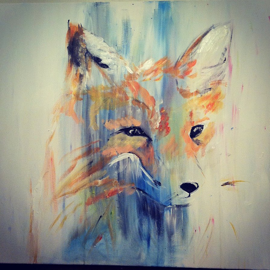 894x894 Abstract Fox By Letsliedownwithlions - Abstract Fox Painting