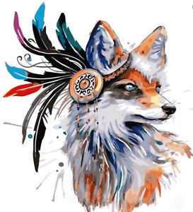 273x300 Bohemian Abstract Fox Painting Paint By Numbers Canvas Kit 20 X 16 - Abstract Fox Painting