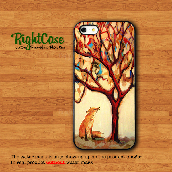 600x600 Fox Painting Case Iphone 4s Case Strong Animals Waiting Iphone 5s - Abstract Fox Painting