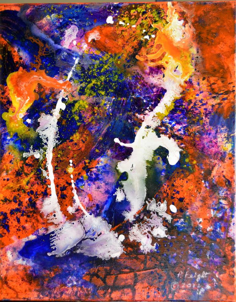 770x986 Saatchi Art Abstract Dancing Fox Painting By Paul Feight - Abstract Fox Painting