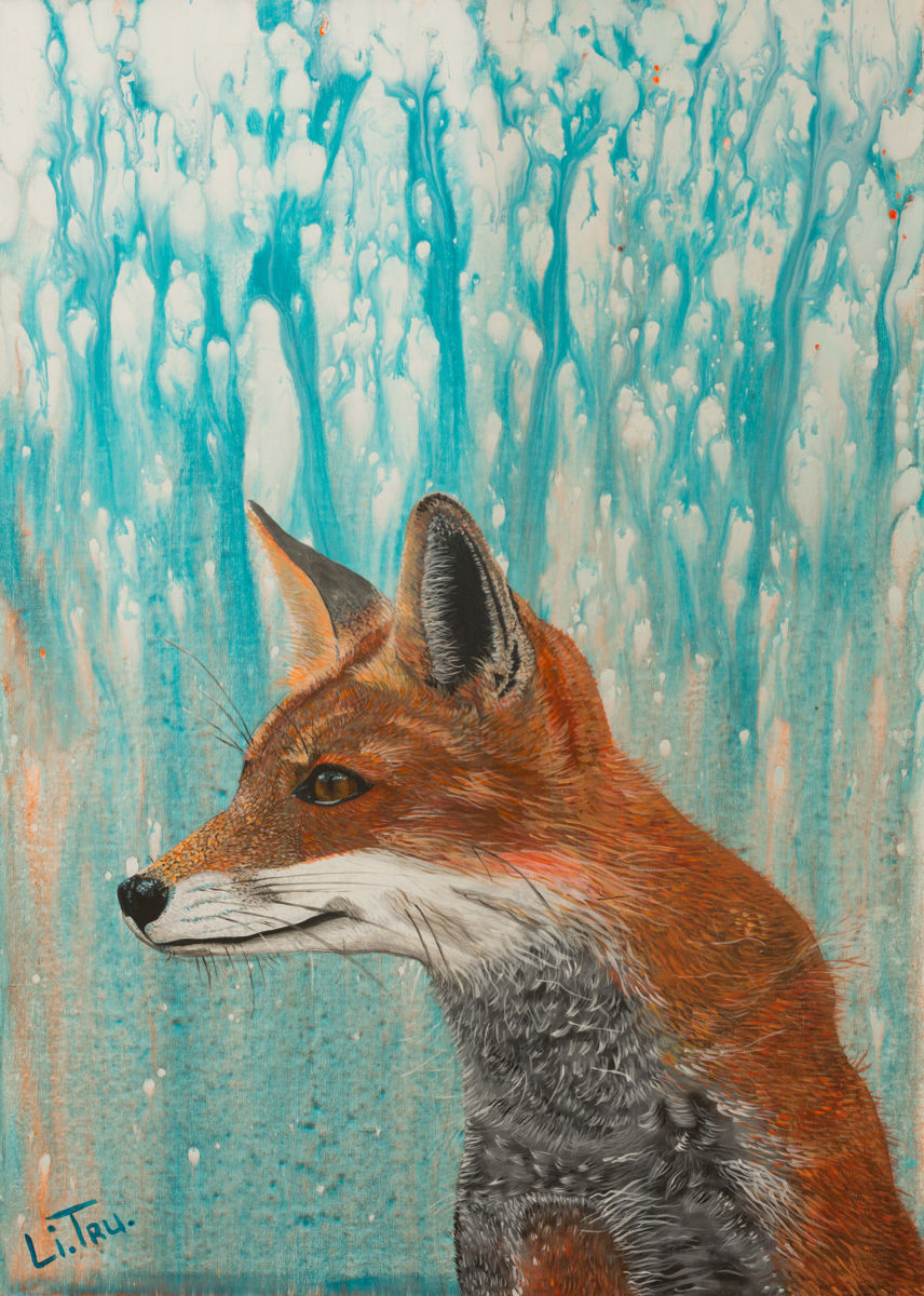 856x1200 Winter Fox (Li.tru) - Abstract Fox Painting