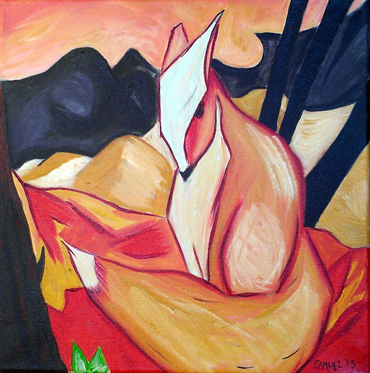 1429x1438 Abstract Fox Sabicons - Abstract Fox Painting