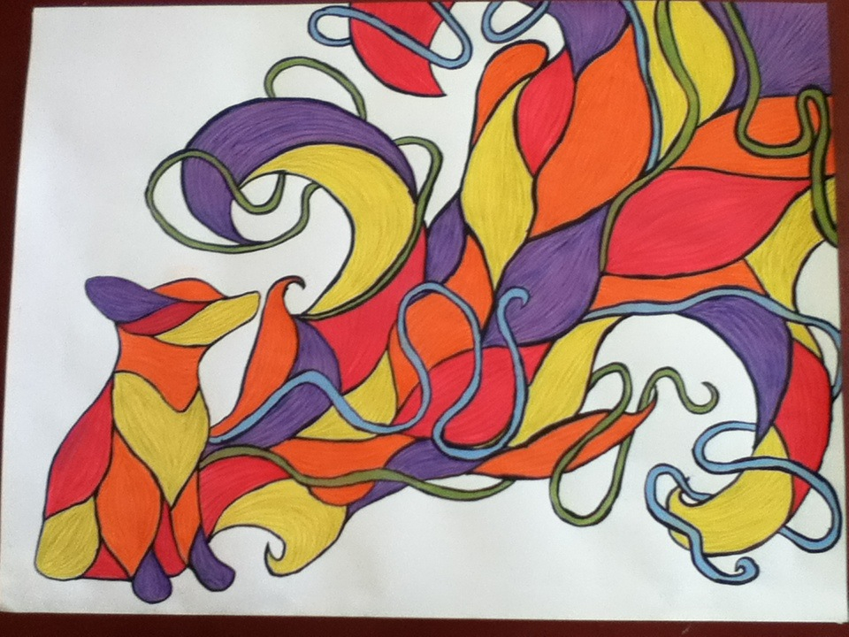 960x720 Abstract Fox By Yukiko Kail - Abstract Fox Painting