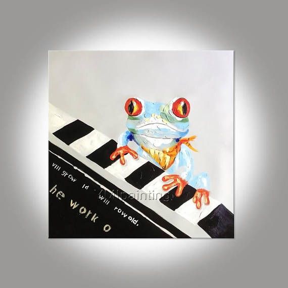 570x570 Frog Painting On Canvas Abstract Pet Painting Acrylic Anilmal - Abstract Frog Painting