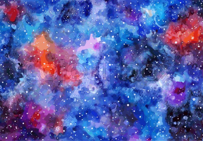 800x556 Space Hand Painted Watercolor Background. Great Background - Abstract Galaxy Painting