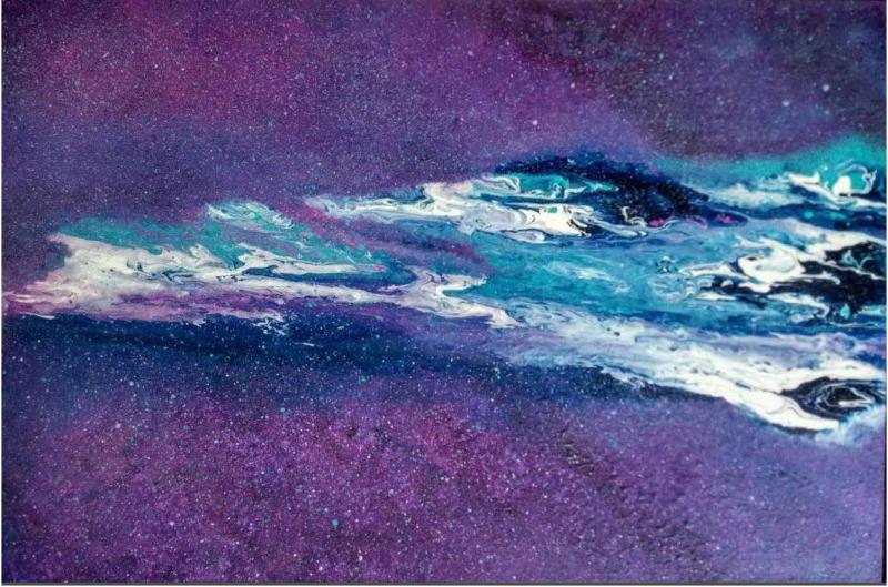 800x529 Abstract Amethyst Galaxy By Artist Parineeta Abstract Art - Abstract Galaxy Painting