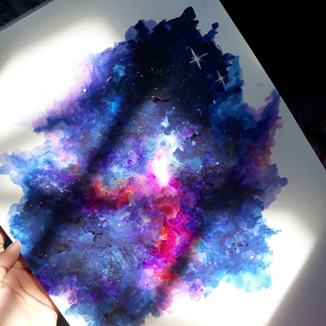 640x640 Abstract Galaxy Painting, Design Amp Craft, Art Amp Prints On Carousell - Abstract Galaxy Painting