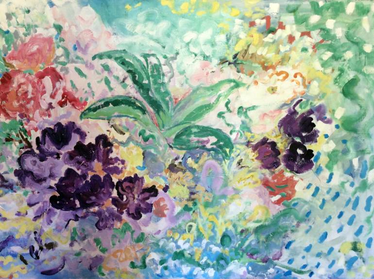 770x575 Saatchi Art Abstract Gardens In Summertime Painting By Kate Orchard - Abstract Garden Painting