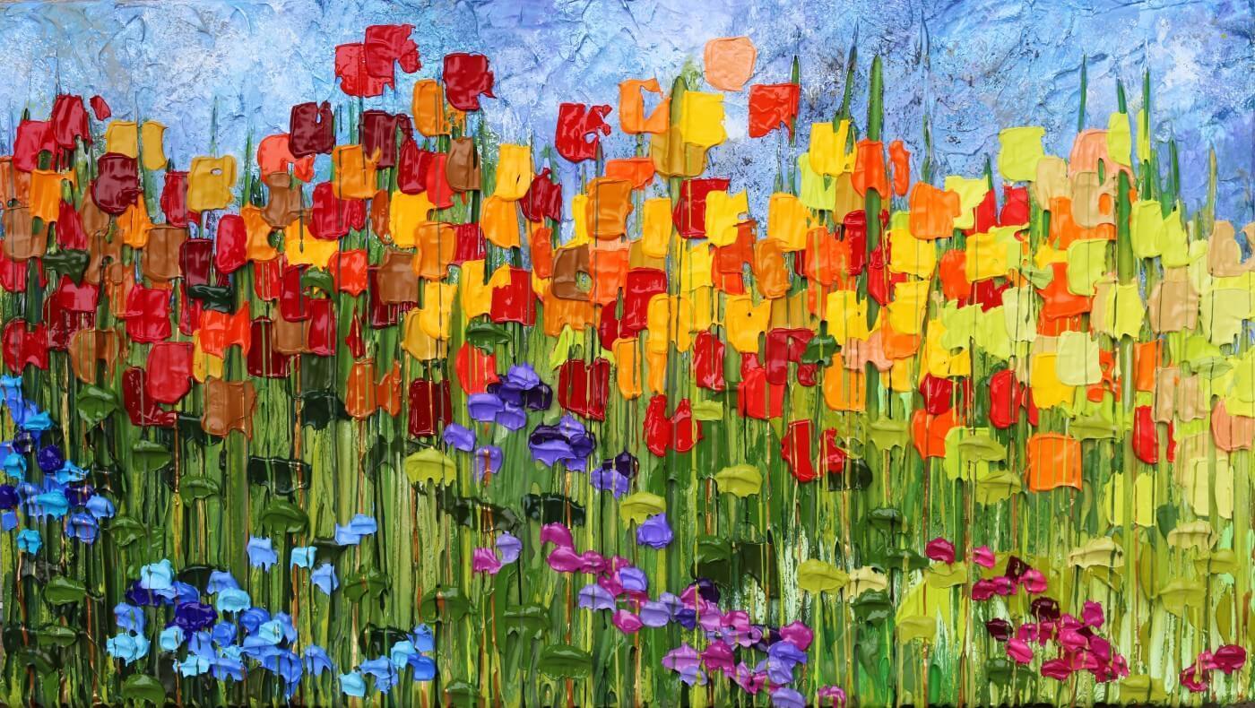 1400x790 Tallenge Floral Art Collection - Abstract Garden Painting