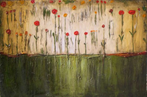 500x329 Made To Order Botanical Painting Abstract Floral Garden Texture - Abstract Garden Painting