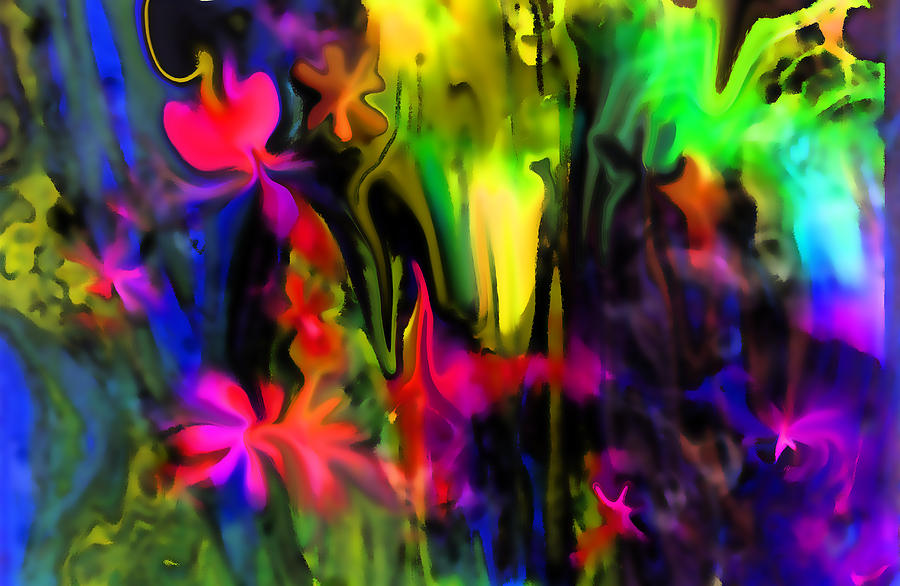 900x586 Abstract Garden Of Flowers Painting By Sherri'S - Abstract Garden Painting