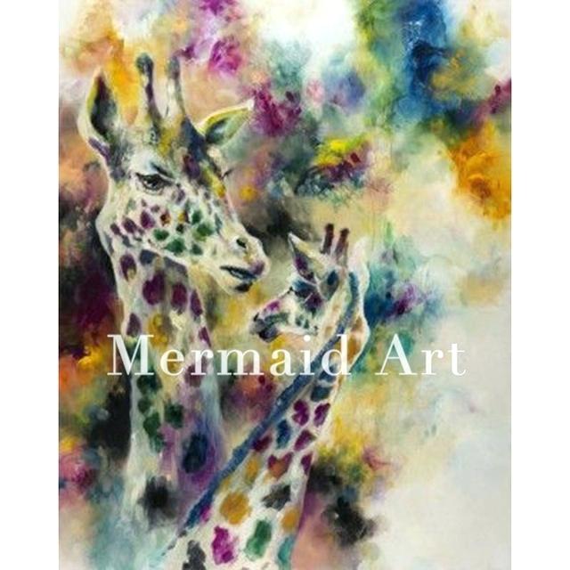 640x640 High Quality Hand Painted Animal Abstract Giraffe Oil Painting - Abstract Giraffe Painting