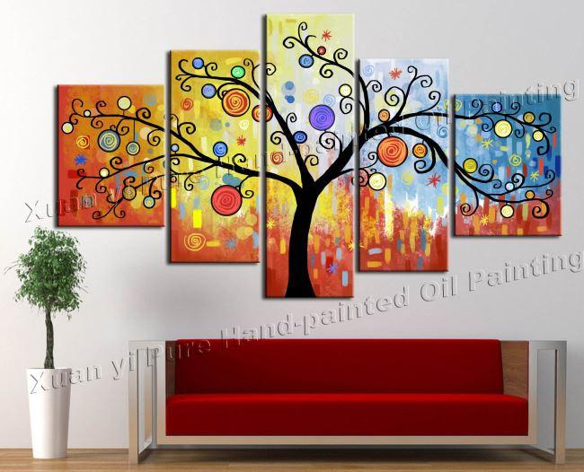 650x526 Canvas Art Hand Painted Canvas Modern Abstract Money Tree Oil - Abstract Glass Painting