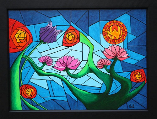 500x380 Glass Painting Designs And Patterns - Abstract Glass Painting