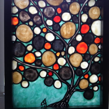 354x354 Tree - Abstract Glass Painting