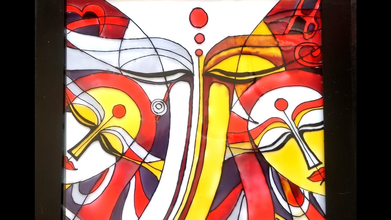 1280x720 Abstract Glass Painting Of Ganesha - Abstract Glass Painting