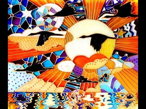 480x360 Abstract Glass Painting Of Sunset - Abstract Glass Painting