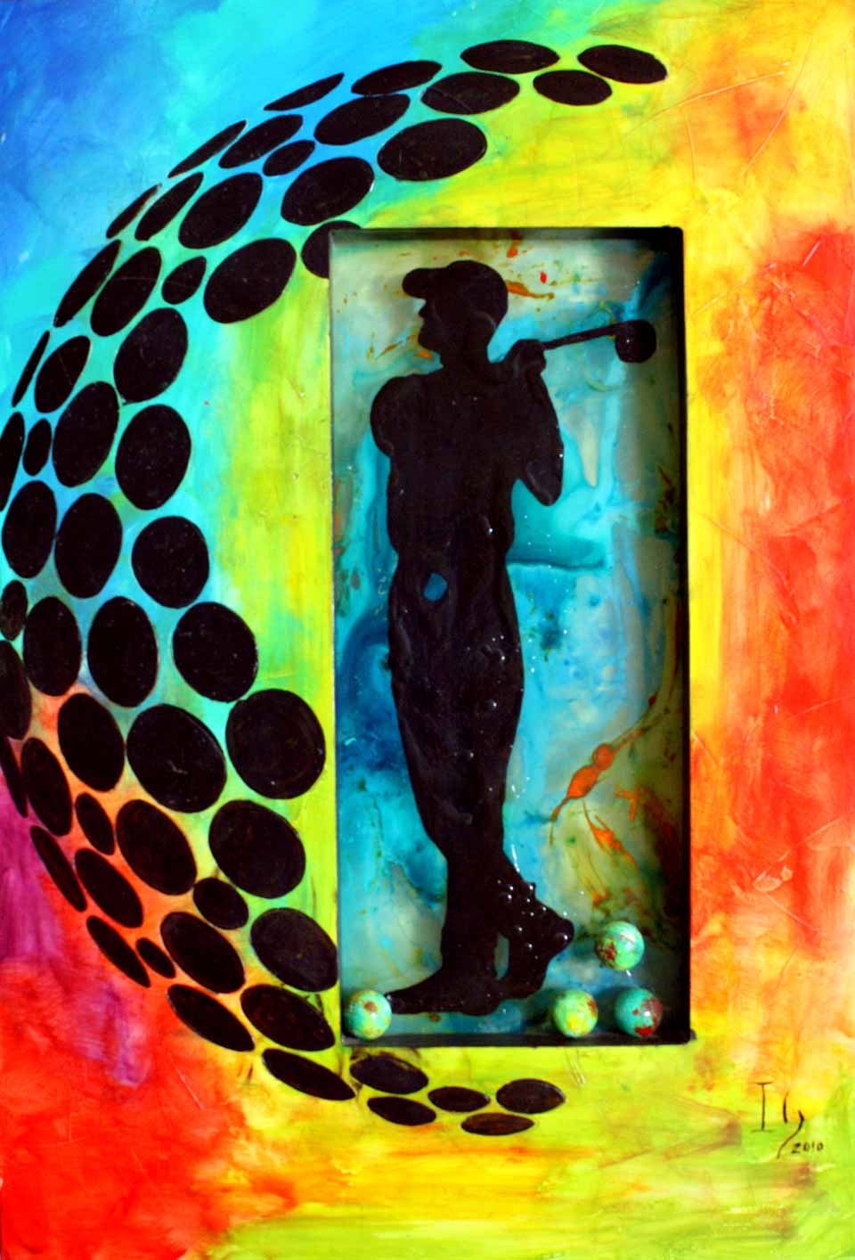 960x1414 Colorful Paintings - Abstract Golf Painting