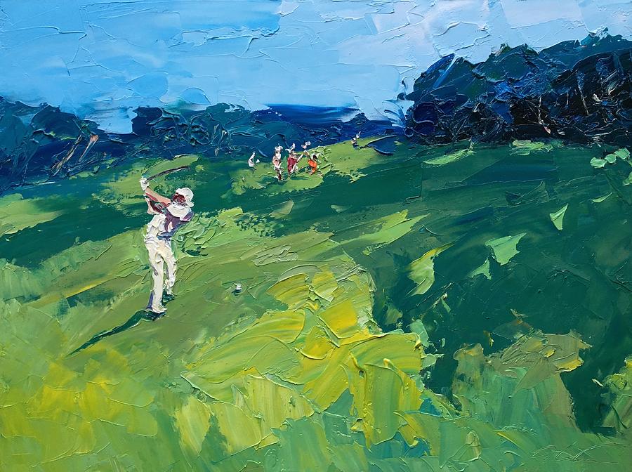 900x672 Golf Painting By Agostino Veroni - Abstract Golf Painting